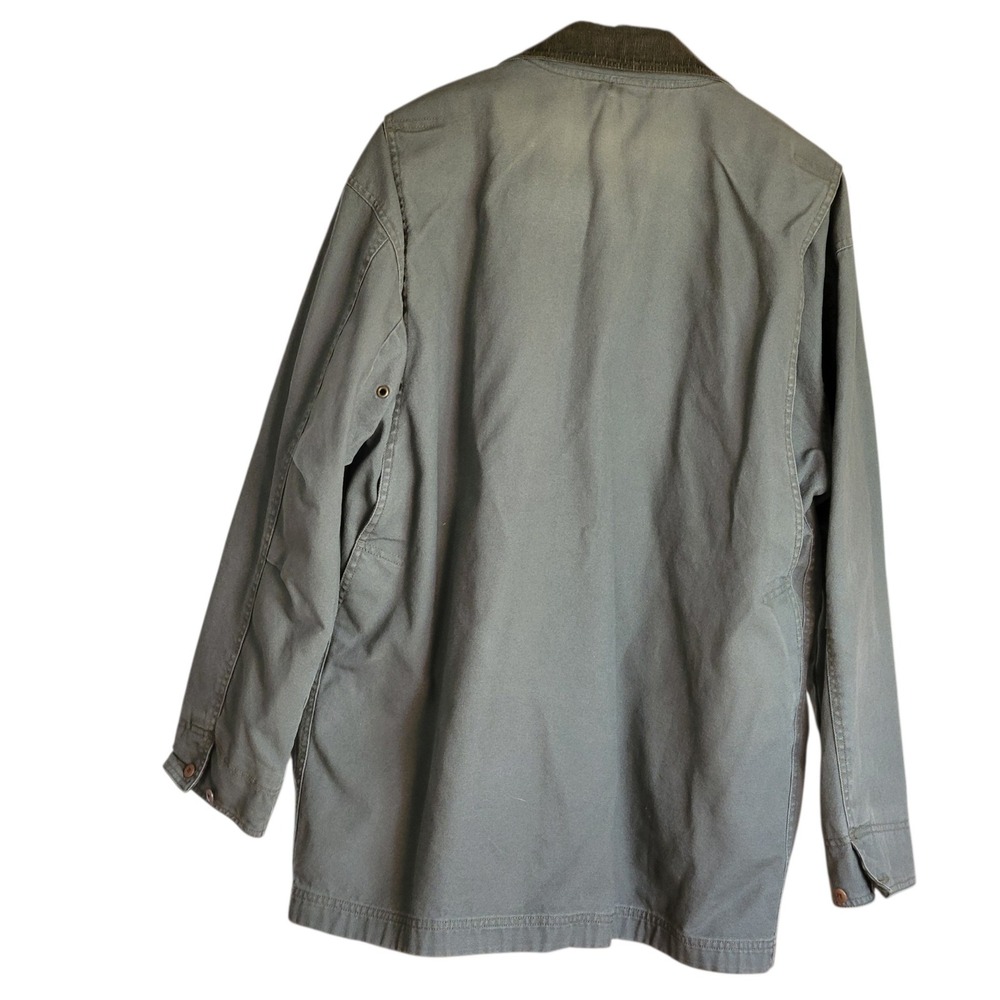 LL Bean Original Field Coat Mens Large Green Chore Jacket Blanket Flannel Lining - Picture 2 of 16